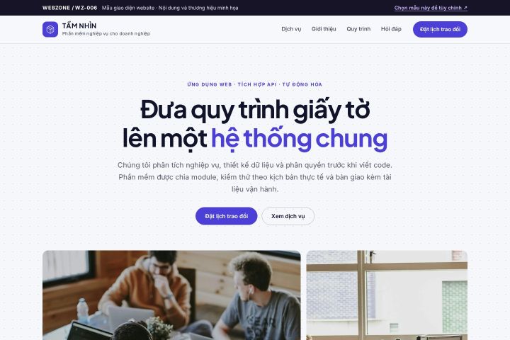 Ảnh xem trước Mẫu giao diện công ty công nghệ — Trưng bày | WZ-006