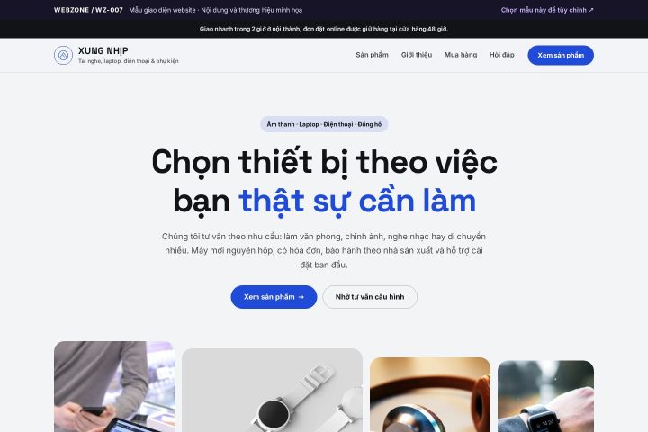Ảnh xem trước Mẫu giao diện đồ công nghệ — Trưng bày | WZ-007