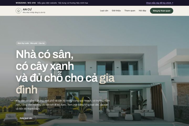 Ảnh xem trước Mẫu giao diện dự án nhà ở — Nổi bật | WZ-010