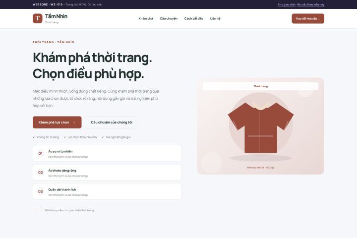 Ảnh chụp Giao diện HTML thời trang — Trưng bày | WZ-015