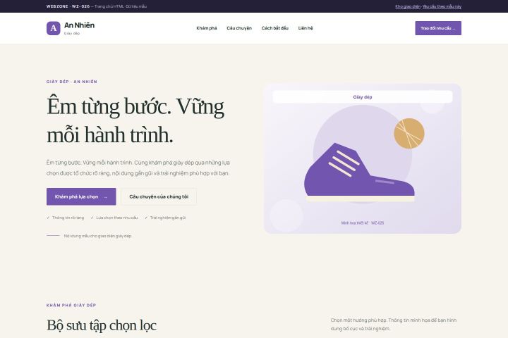 Ảnh chụp Giao diện HTML giày dép — Thanh lịch | WZ-026