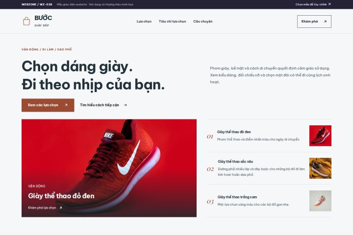 Ảnh xem trước Mẫu giao diện giày dép — Trưng bày | WZ-028