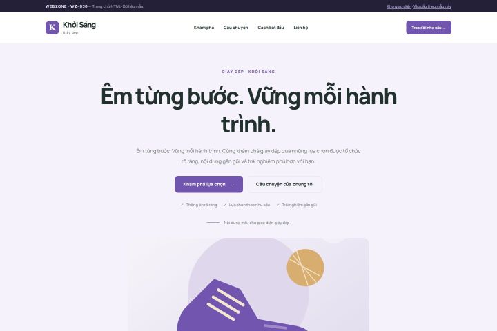 Ảnh chụp Giao diện HTML giày dép — Tập trung chuyển đổi | WZ-030