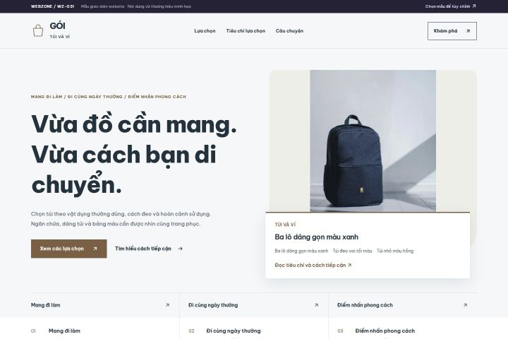 Ảnh xem trước Mẫu giao diện túi và ví — Thanh lịch | WZ-031