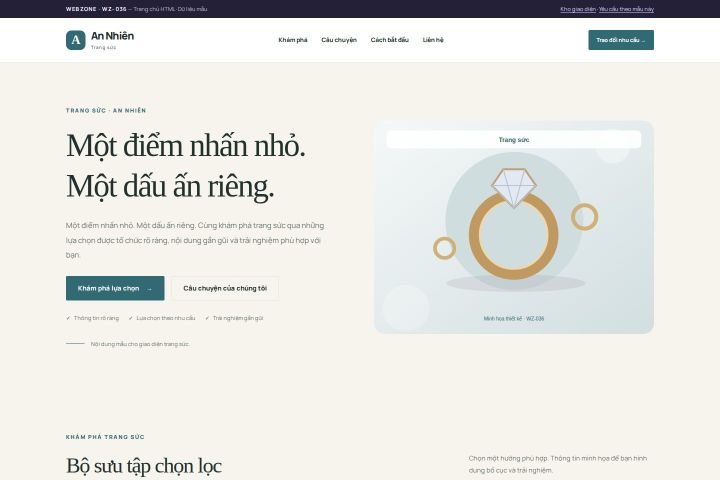 Ảnh chụp Giao diện HTML trang sức — Thanh lịch | WZ-036