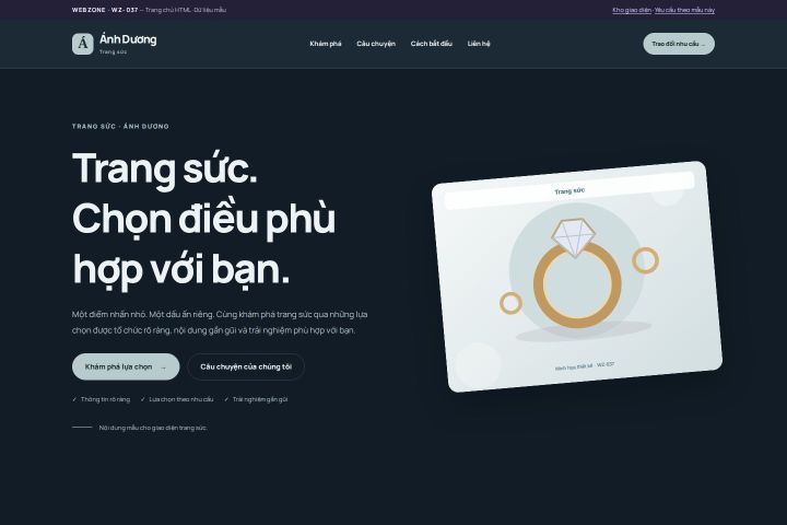 Ảnh chụp Giao diện HTML trang sức — Nổi bật | WZ-037
