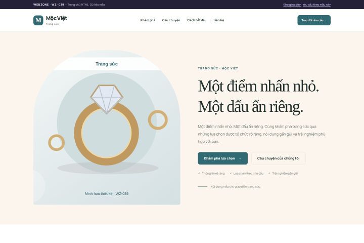 Ảnh chụp Giao diện HTML trang sức — Kể chuyện | WZ-039