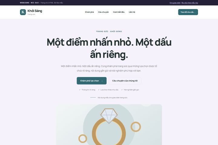 Ảnh chụp Giao diện HTML trang sức — Tập trung chuyển đổi | WZ-040