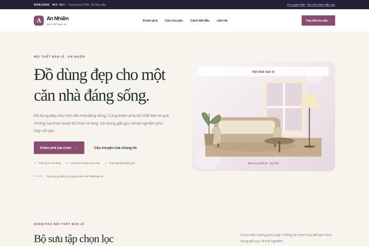 Ảnh chụp Giao diện HTML nội thất bán lẻ — Thanh lịch | WZ-041