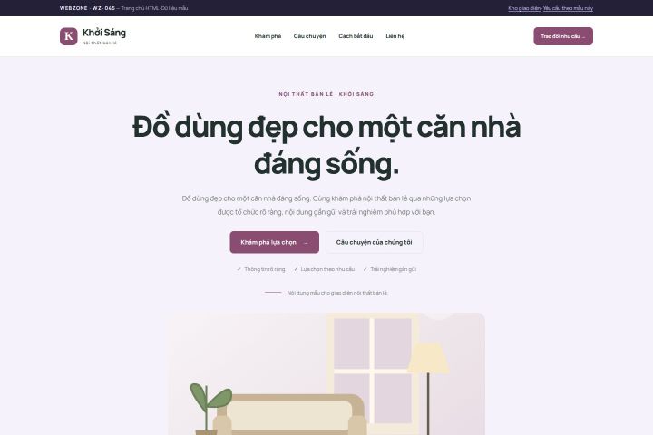 Ảnh chụp Giao diện HTML nội thất bán lẻ — Tập trung chuyển đổi | WZ-045
