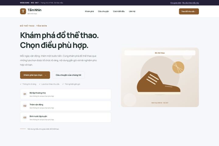 Ảnh chụp Giao diện HTML đồ thể thao — Trưng bày | WZ-067