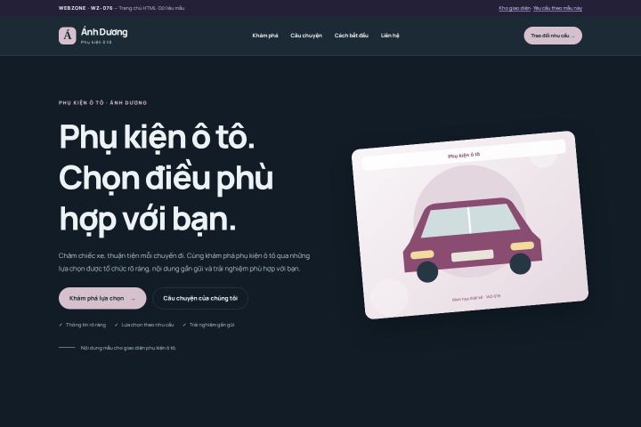 Ảnh chụp Giao diện HTML phụ kiện ô tô — Nổi bật | WZ-076