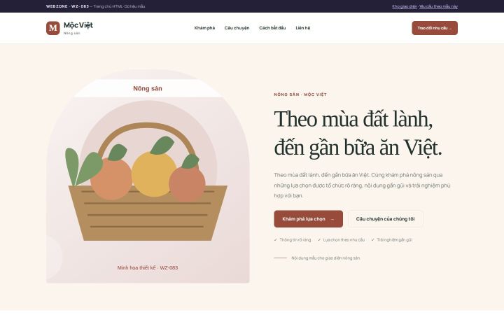 Ảnh chụp Giao diện HTML nông sản — Kể chuyện | WZ-083