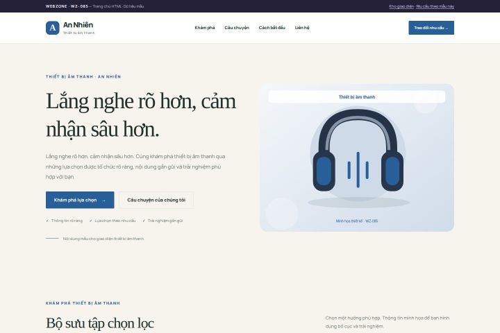 Ảnh chụp Giao diện HTML thiết bị âm thanh — Thanh lịch | WZ-085