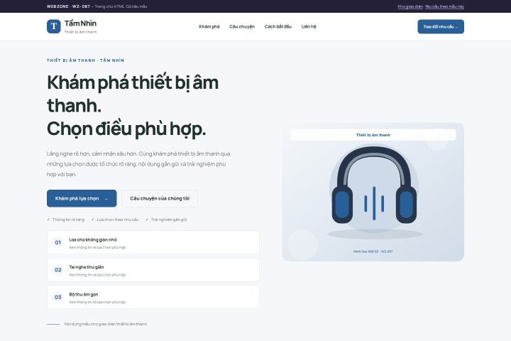 Ảnh chụp Giao diện HTML thiết bị âm thanh — Trưng bày | WZ-087