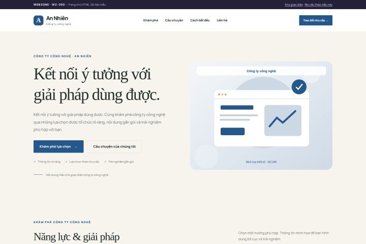 Ảnh chụp Giao diện HTML công ty công nghệ — Thanh lịch | WZ-090
