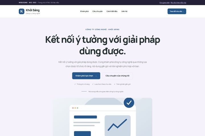 Ảnh chụp Giao diện HTML công ty công nghệ — Tập trung chuyển đổi | WZ-093
