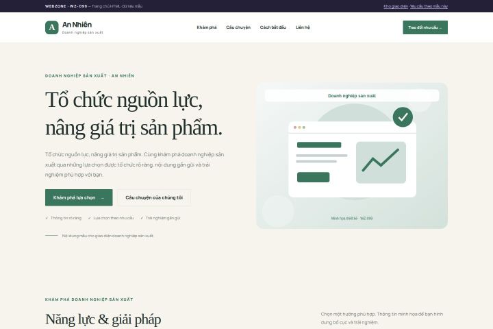 Ảnh chụp Giao diện HTML doanh nghiệp sản xuất — Thanh lịch | WZ-099