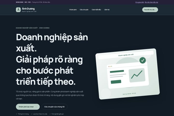 Ảnh chụp Giao diện HTML doanh nghiệp sản xuất — Nổi bật | WZ-100