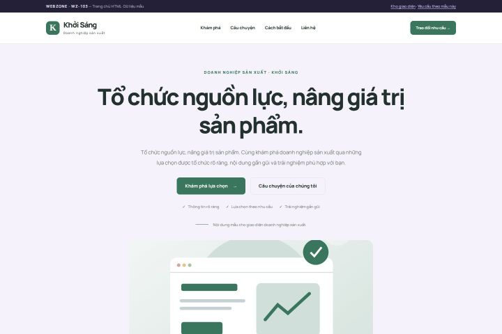 Ảnh chụp Giao diện HTML doanh nghiệp sản xuất — Tập trung chuyển đổi | WZ-103