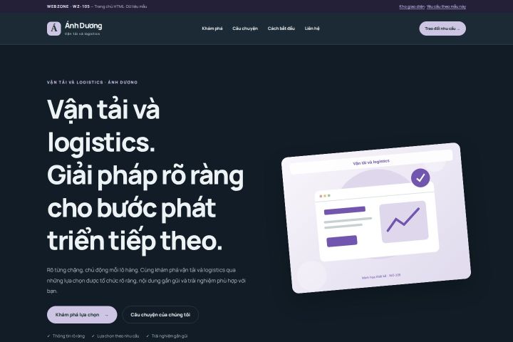 Ảnh chụp Giao diện HTML vận tải và logistics — Nổi bật | WZ-105