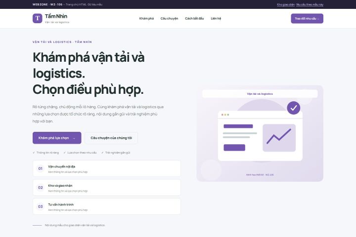 Ảnh chụp Giao diện HTML vận tải và logistics — Trưng bày | WZ-106