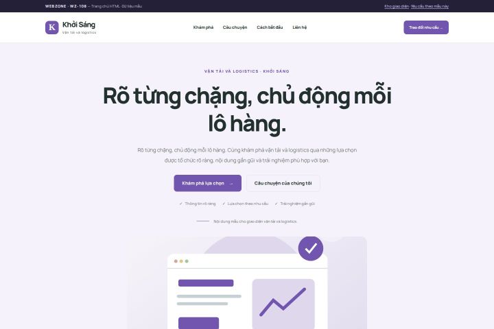 Ảnh chụp Giao diện HTML vận tải và logistics — Tập trung chuyển đổi | WZ-108