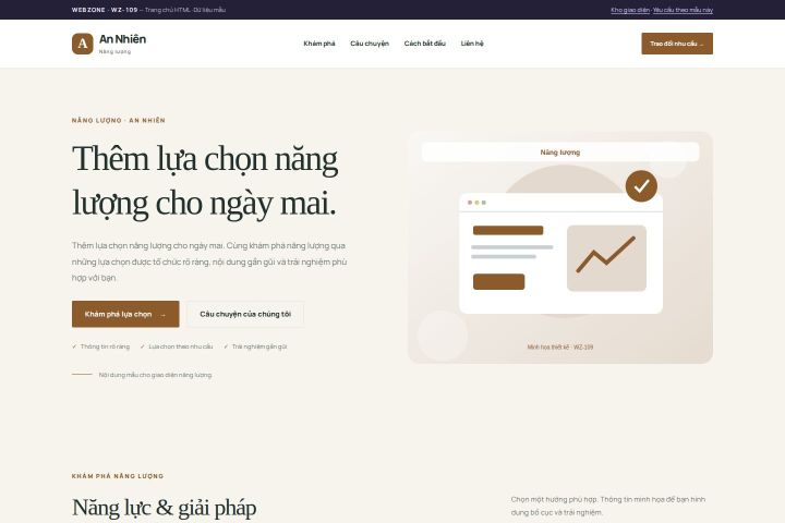Ảnh chụp Giao diện HTML năng lượng — Thanh lịch | WZ-109