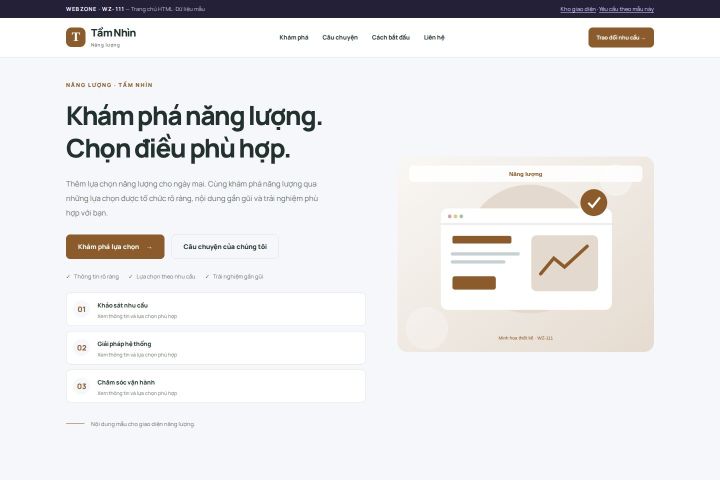 Ảnh chụp Giao diện HTML năng lượng — Trưng bày | WZ-111