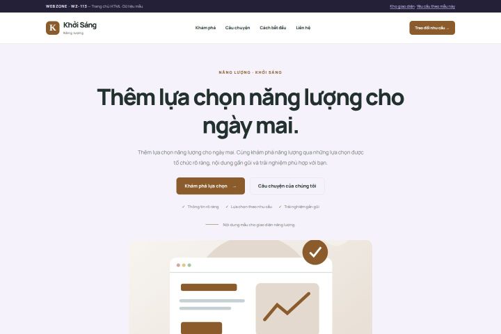 Ảnh chụp Giao diện HTML năng lượng — Tập trung chuyển đổi | WZ-113