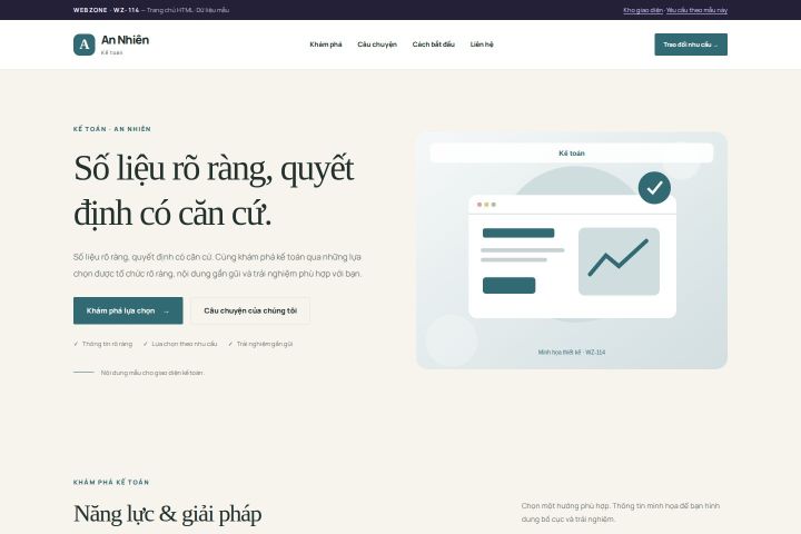 Ảnh chụp Giao diện HTML kế toán — Thanh lịch | WZ-114