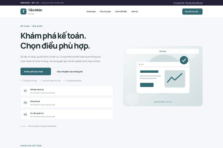 Ảnh chụp Giao diện HTML kế toán — Trưng bày | WZ-116