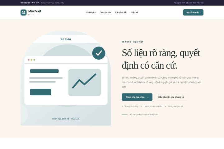 Ảnh chụp Giao diện HTML kế toán — Kể chuyện | WZ-117