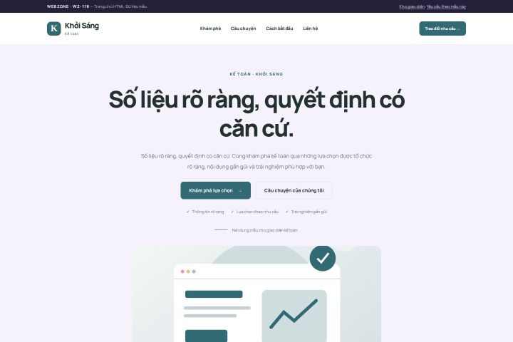 Ảnh chụp Giao diện HTML kế toán — Tập trung chuyển đổi | WZ-118