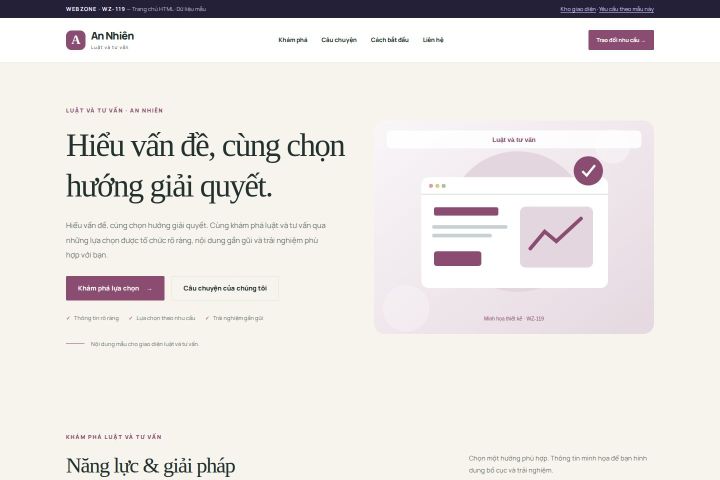 Ảnh chụp Giao diện HTML luật và tư vấn — Thanh lịch | WZ-119