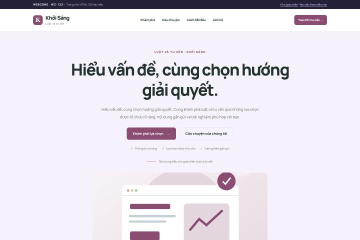 Ảnh chụp Giao diện HTML luật và tư vấn — Tập trung chuyển đổi | WZ-123