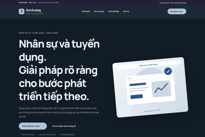 Ảnh chụp Giao diện HTML nhân sự và tuyển dụng — Nổi bật | WZ-125
