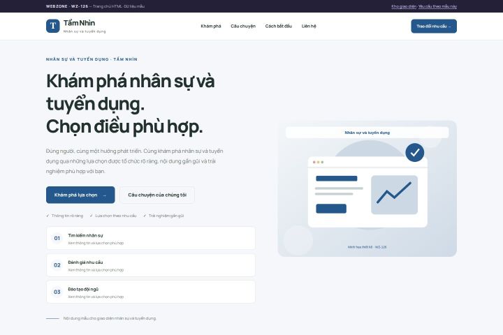 Ảnh chụp Giao diện HTML nhân sự và tuyển dụng — Trưng bày | WZ-126