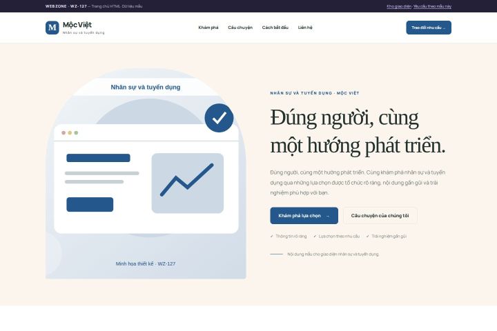 Ảnh chụp Giao diện HTML nhân sự và tuyển dụng — Kể chuyện | WZ-127