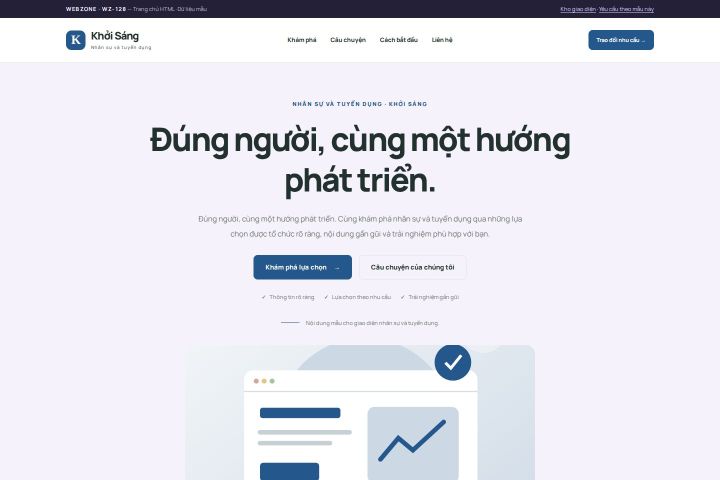 Ảnh chụp Giao diện HTML nhân sự và tuyển dụng — Tập trung chuyển đổi | WZ-128