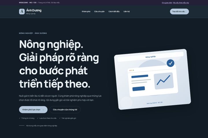 Ảnh chụp Giao diện HTML nông nghiệp — Nổi bật | WZ-130