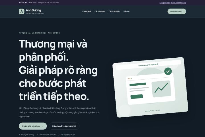 Ảnh chụp Giao diện HTML thương mại và phân phối — Nổi bật | WZ-135