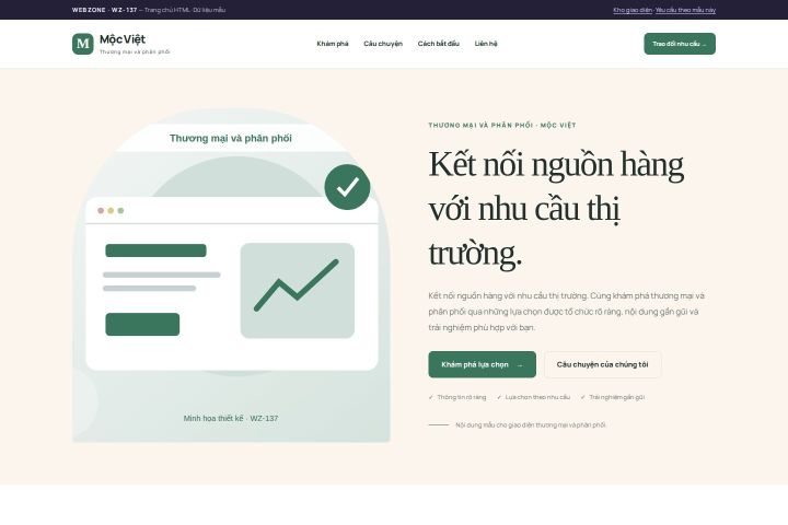 Ảnh chụp Giao diện HTML thương mại và phân phối — Kể chuyện | WZ-137