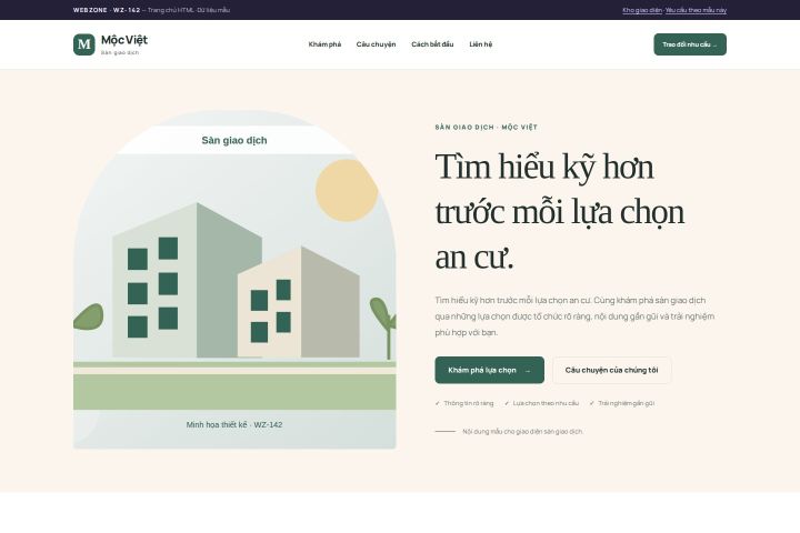 Ảnh chụp Giao diện HTML sàn giao dịch — Kể chuyện | WZ-142