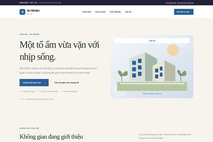 Ảnh chụp Giao diện HTML căn hộ — Thanh lịch | WZ-144
