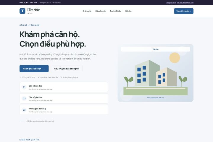 Ảnh chụp Giao diện HTML căn hộ — Trưng bày | WZ-146