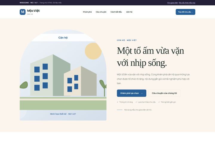 Ảnh chụp Giao diện HTML căn hộ — Kể chuyện | WZ-147