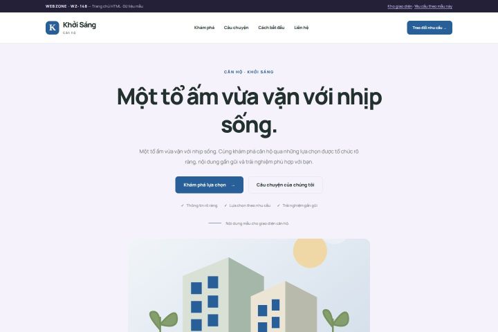 Ảnh chụp Giao diện HTML căn hộ — Tập trung chuyển đổi | WZ-148