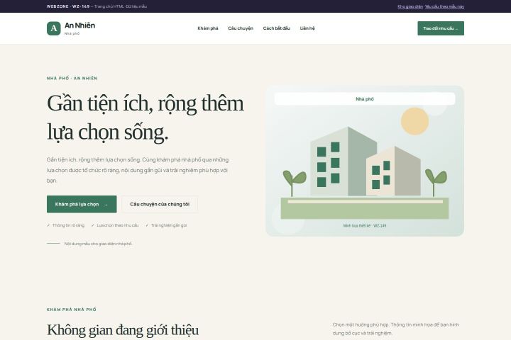 Ảnh chụp Giao diện HTML nhà phố — Thanh lịch | WZ-149