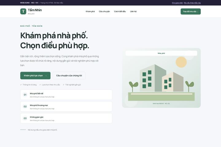 Ảnh chụp Giao diện HTML nhà phố — Trưng bày | WZ-151